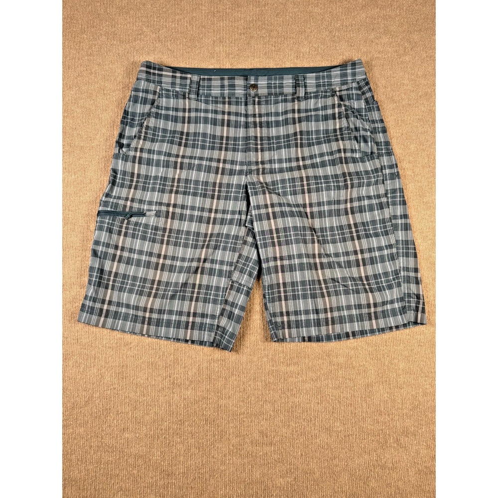 Columbia Shorts Men 38 Blue‎ 12" Plaid Golf Performance Bermuda Omni-Wick